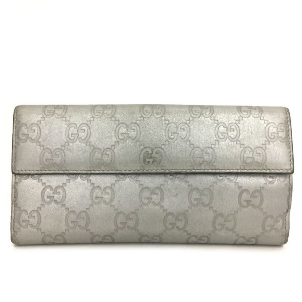 GUCCI Shima Heart Logo Clip Leather Long Bifold Wallet /S0930 - Picture 4 of 8
